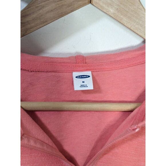 Old Navy Coral Full Zip Cotton Blend Hooded Sweatshirt - Size M - Picture 5 of 6